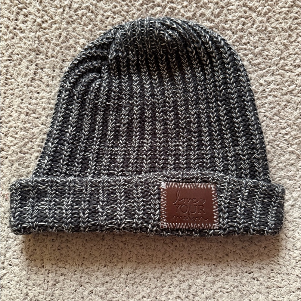 Love Your Melon Black and Gray Beanie